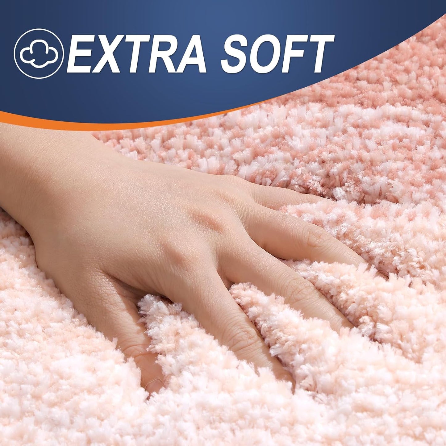 OLANLY Bathroom Runner Rug - Extra Soft Microfiber Mat with Rubber Backing | Quick Dry, Washable, 47x24, Peach