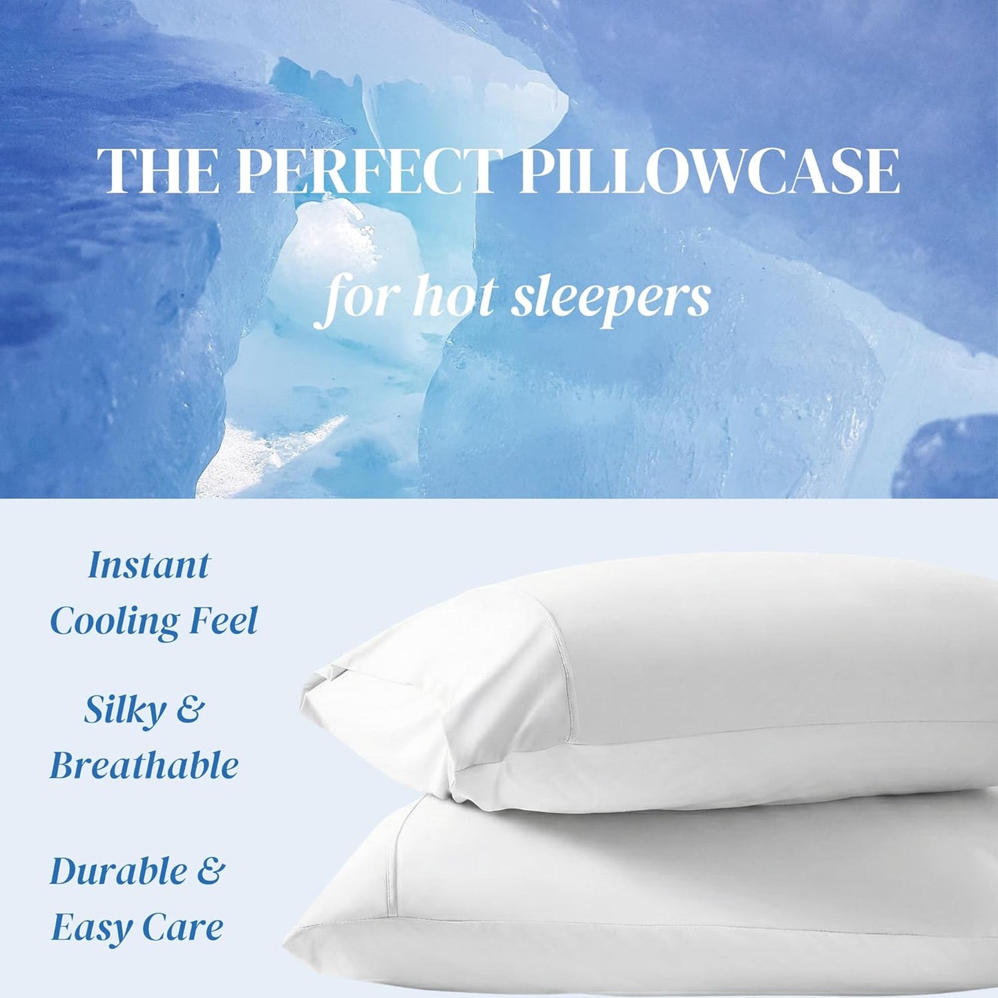 Beckham Hotel Collection Bed Pillows - Cooling Pillowcases for Hot Sleepers | Queen Size Set of 2, Soft Down Alternative