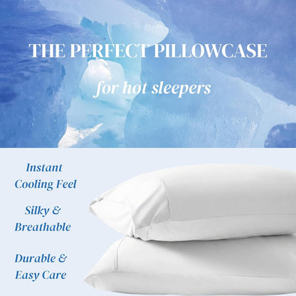 Beckham Hotel Collection Bed Pillows - Cooling Pillowcases for Hot Sleepers | Queen Size Set of 2, Soft Down Alternative