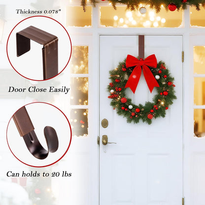 Skiennix Wreath Hanger - Adjustable Front Door Hook for Easy Holiday Decor Display