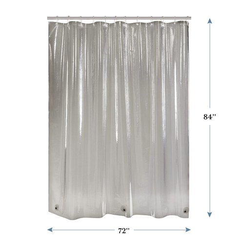 AmazerBath Extra Long Shower Curtain Liner, Clear Black Shower Liner 84 Inches Long, 72x84 Plastic Shower Curtain Liners, Cute Tall Shower Liner, PEVA Bathroom Shower Curtain Liners & 3 Magnets
