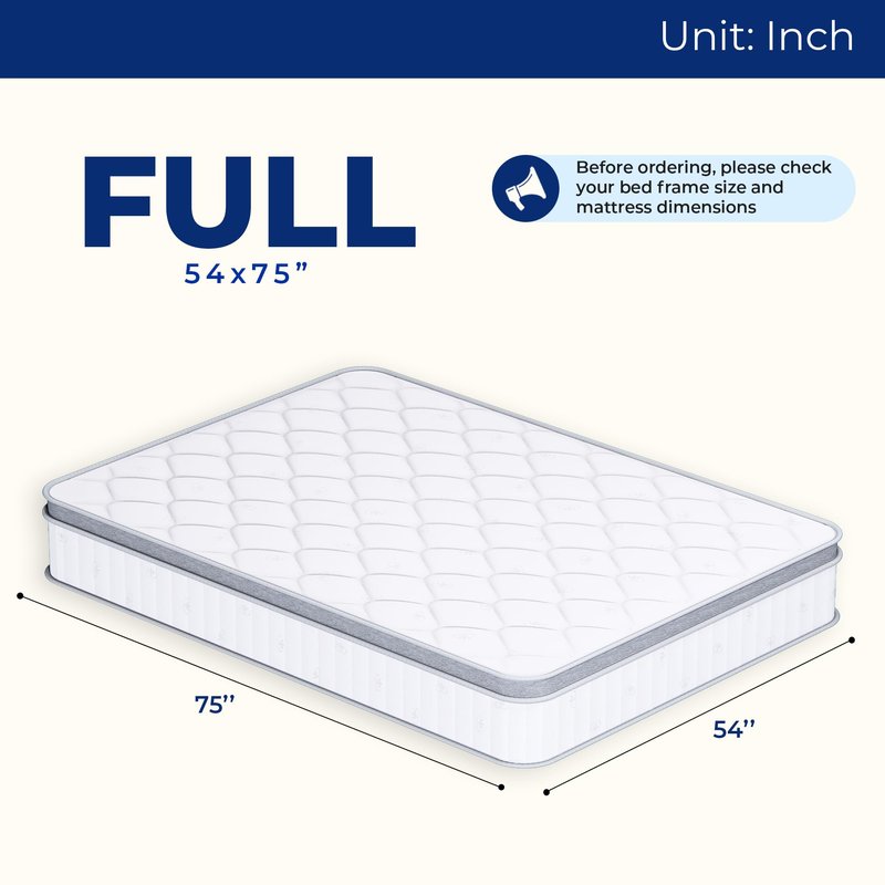 Neo Sleep Full Size Mattress, 12 Inch Hybrid Comfort & Supportive Mattress in a Box, Cooling Gel Memory Foam and Pocket Springs with Pressure Relief, CertiPUR-US Certified, Medium Firm