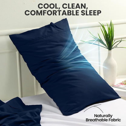 Utopia Bedding King Pillow Cases - Soft Brushed Microfiber - 2 Pack | Navy, 20 x 40 Inches