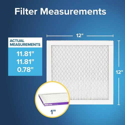 Filtrete 12x12x1 MERV 12 AC Furnace Air Filter - Certified Asthma & Allergy Friendly | 4-Pack