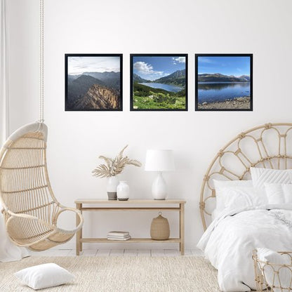 JCJMY 10x10 Picture Frame for Wall, Wall Hanging Horizontally or Vertically, 10 x 10 Square Wall Gallery Poster Photo Frame with Durable Shatter Resistant Plexiglass, Black