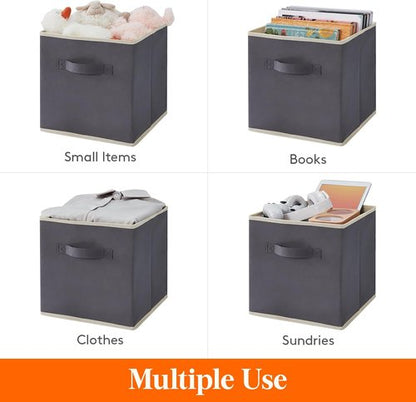Lifewit Storage Cubes - Foldable Fabric Baskets for Home Organization | 11 Inch, 18L, Gray, 16 Pack