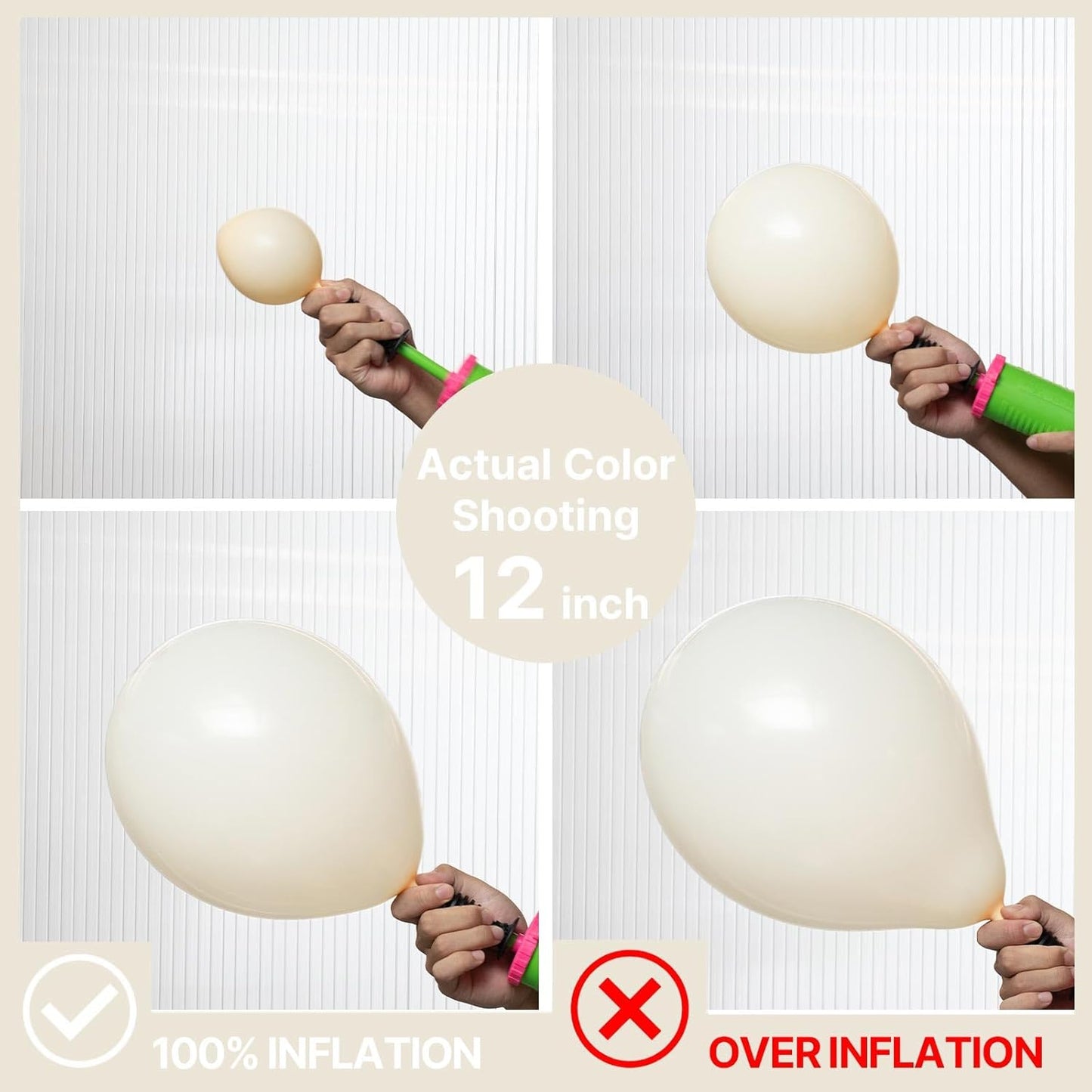 PartyWoo Beige Balloon Arch Kit - 120pcs in 5-18 Inch Sizes for Weddings, Graduations & Parties