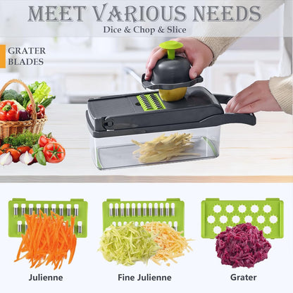 Pro-Series 20-in-1 Mandoline Slicer - Versatile Veggie Chopper with Container for Effortless Meal Prep
