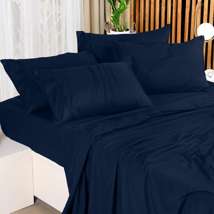 Utopia Bedding King Bed Sheets Set - Pack of 2 Sheet Sets - Perfect for Spa, Hotel, & Guest Bedroom - Brushed Microfiber - Shrinkage and Fade Resistant - Easy Care (Navy)