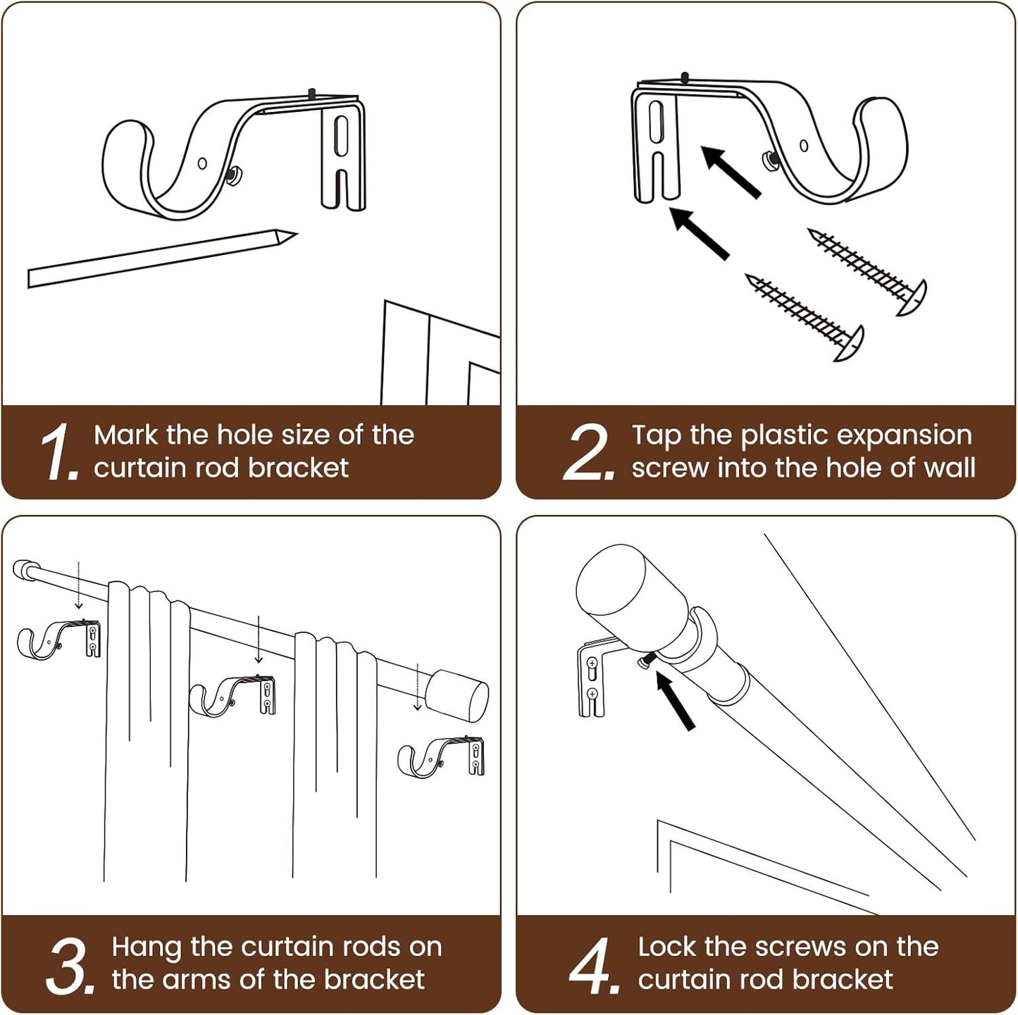 Regine Switzerland 1” Diameter Adjustable Curtain Rod - Heavy Duty Gold Splicing Design, 30-144 Inch