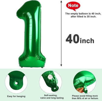 Large Dark Green Number 13 Balloon by [Brand Name] - 40 Inch Foil Party Decoration for Birthdays & Events