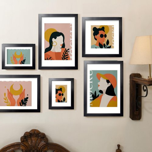 LaVie Home 8.5x11 Picture Frame, 11L x 8.5W Frame Display Pictures 6x8 with Mat or 8.5x11 Without Mat, Stable and Sturdy Black Frame and Polished Plexiglass, Horizontal and Vertical Format of The Walls