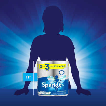 Sparkle Paper Towels - Pick-A-Size, 2 Rolls = 4 Regular Rolls | Everyday Value Pack of 24 Rolls