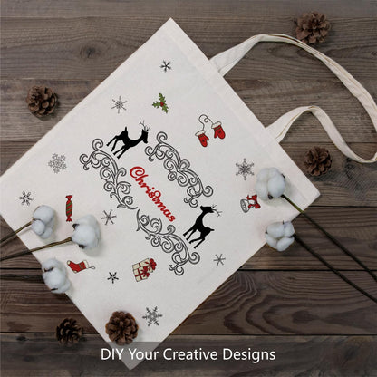 TOPDesign 48-Pack Cotton Tote Bags - Lightweight 16"x15" Reusable Grocery Bags for DIY & Promotions