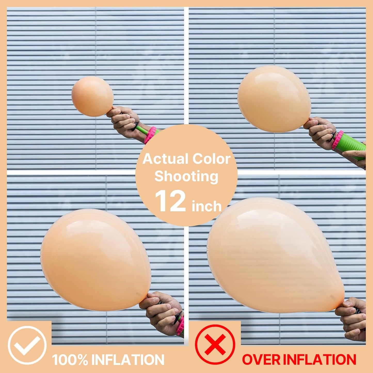 PartyWoo 5-Inch Nude Balloons - 100pcs Apricot Boho Latex Helium Balloons for Weddings & Baby Showers