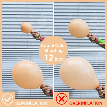 PartyWoo 5-Inch Nude Balloons - 100pcs Apricot Boho Latex Helium Balloons for Weddings & Baby Showers