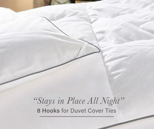 California Design Den Queen Size Comforter Duvet Insert - Cozy Luxury Down Alternative, Quilted Extra Fluffy, Soft, and Cooling, Machine Washable with Corner Tabs - White