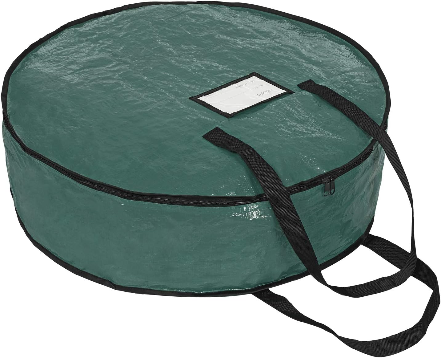 ProPik Christmas Wreath Storage Bag - 24" Tear-Resistant Holiday Container with Heavy-Duty Handles | Green