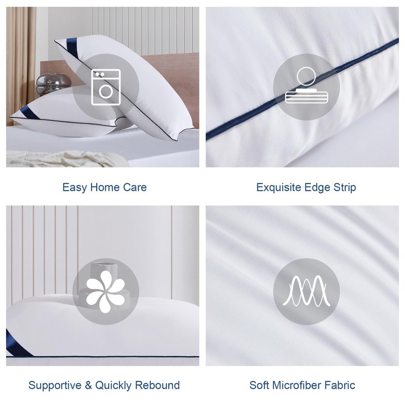 Meoflaw Pillows Standard Size Set of 4,Soft Microfiber Standard Pillows with Hollow Fiber,Hotel Quailty Bed Pillows for Sleeping 4 Pack for Back,Stomach Sleeper