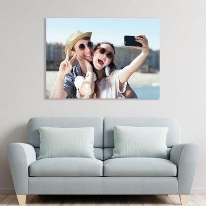 Custom Metal Photo Prints | Personalized Picture Gifts with Natural Bamboo Base - Ready to Hang Wall Art