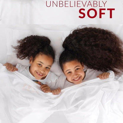 Mellanni Twin Sheets Set - 3 PC Iconic Collection Bedding - Hotel Luxury, Extra Soft, Cooling Bed Sheets - Wrinkle, Fade, Stain Resistant (Twin, Striped Light Blue)