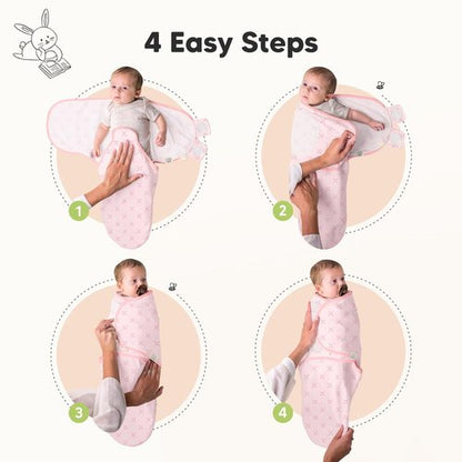 3-Pack Organic Baby Swaddle Sleep Sacks - Soft & Snug Swaddles for Newborns 0-3 Months | Blossom Color