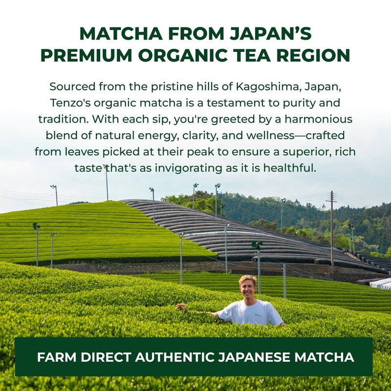 Tenzo Matcha Green Tea Powder - USDA Organic Premium Grade - Authentic Japanese Matcha Tea - Latte Powder - BetterBoost (1.06 Ounce)