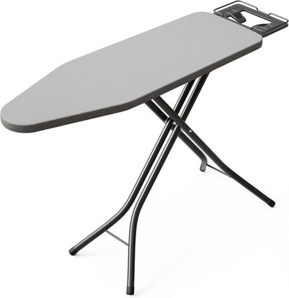BEWISHOME Foldable Ironing Board - Compact Design with 7 Adjustable Heights & Safety Iron Rest | 43" X 13" Grey