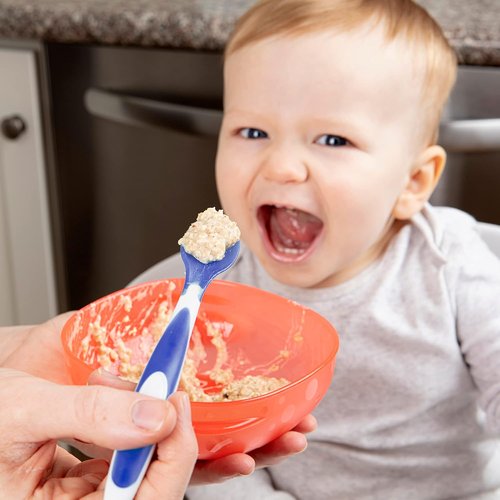 Dr. Brown's TempCheck Spoons - Designed to Nourish | 4-Pack in Blue for Easy Feeding