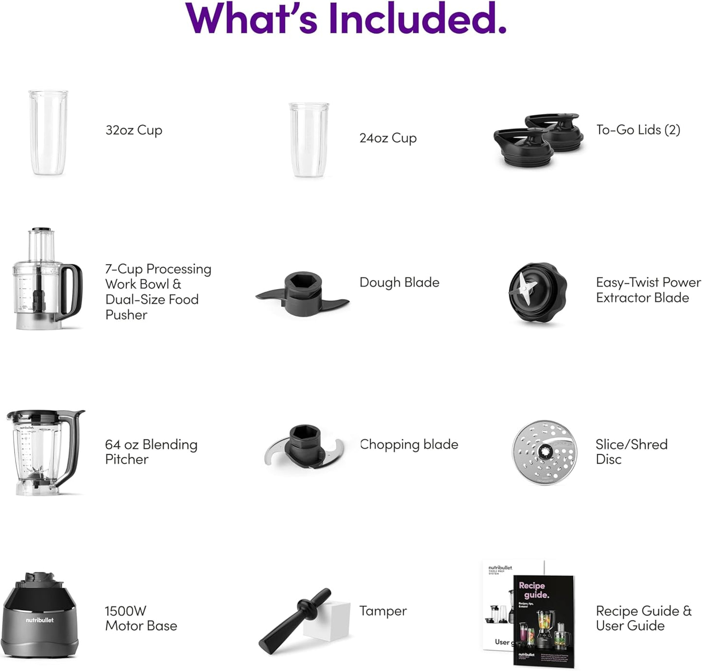 Nutribullet Triple Prep System - Versatile Kitchen Blender with 3 Cup Sizes | Sleek Black Design