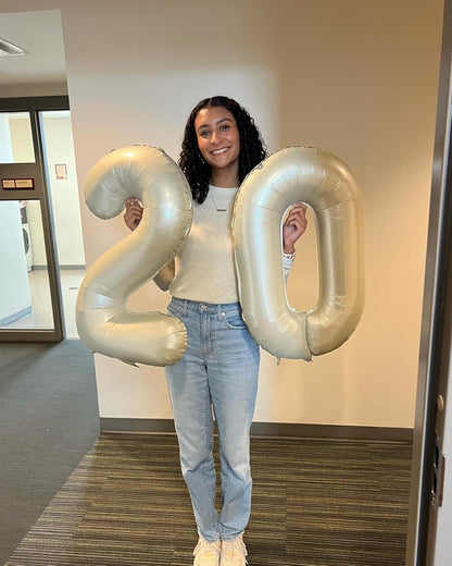 Regine Switzerland Cream Number Balloon - 40 Inch Birthday Decoration for Men & Women