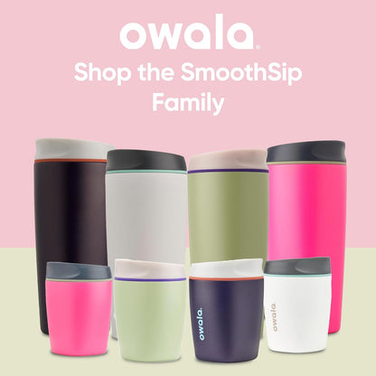 Owala SmoothSip Insulated Stainless Steel Coffee Tumbler - 20 oz Reusable Travel Mug in Navy | BPA Free