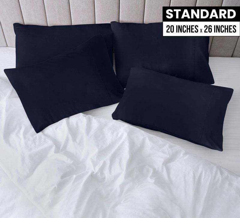Utopia Bedding Standard Pillow Cases - 12 Pack - Envelope Closure - Soft Brushed Microfiber Fabric - Shrinkage and Fade Resistant Pillow Covers Standard Size 20 X 26 Inches (Standard, Navy)