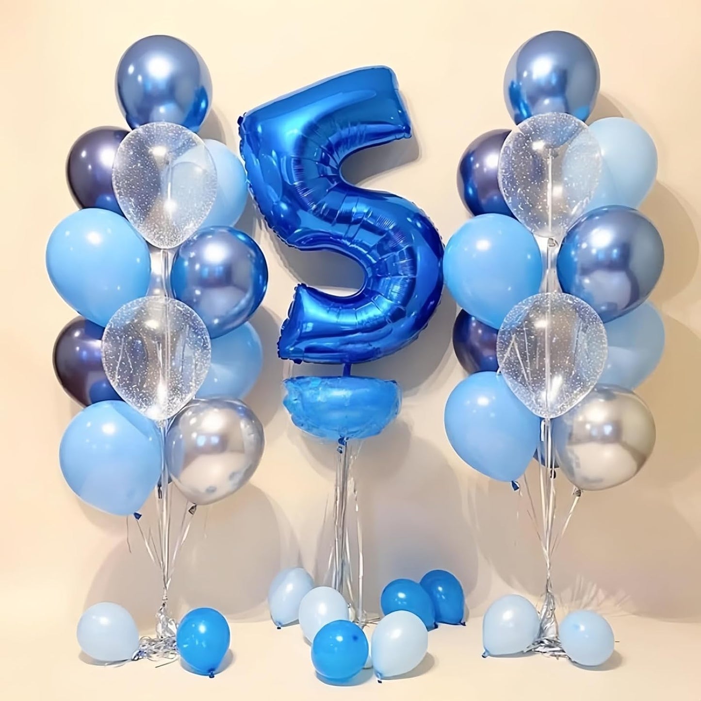 Skiennix 40'' Blue Number 1 Balloon - Giant Self-Inflating Foil for 1st Birthday & Baby Shower Decor