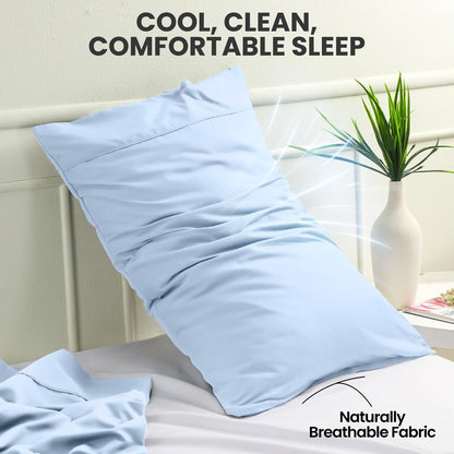 Utopia Bedding Pillow Cases King Size 2-Pack – Soft Brushed Microfiber – Envelope Closure – Perfect for Hospitals, Hotels, Guest Rooms – Oeko-TEX Certified, 20x40 Inches (Ice Blue)
