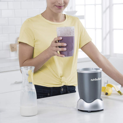NutriBullet High-Speed Blender System - 12-Piece Set, 600 Watts, Sleek Gray Design