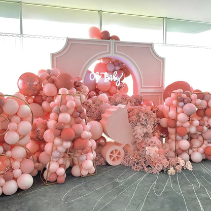 PartyWoo Dusty Pink Balloon Arch Kit - 127pcs in Various Sizes for Baby Shower & Birthday Decor | Blush Pink