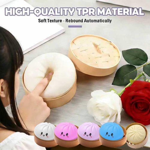 Dumpling Squishy Toy - Soft Squeeze Decompression Stress Relief | Mystery Dumplings (White)