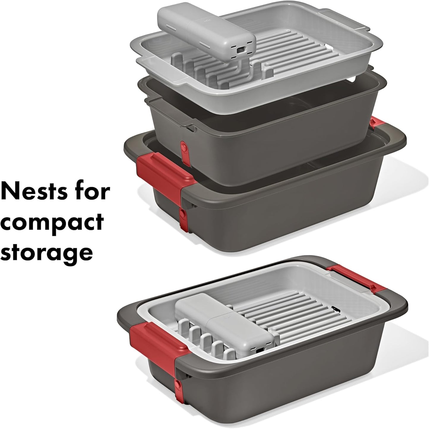 OXO Outdoor Wash, Dry & Stow System - Compact & Efficient Cleaning Solution for Camping | Portable Design