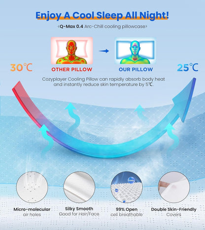 Ultra Pain Relief Cooling Pillow - Ergonomic Neck Support | Adjustable Memory Foam for Cozy Sleep