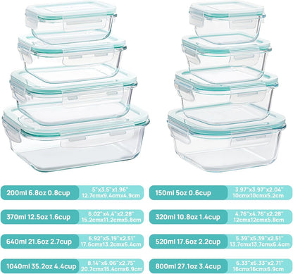 Vtopmart Glass Storage Containers Set - 8 Pack with Lids & 6 Pack Plastic Soup Containers