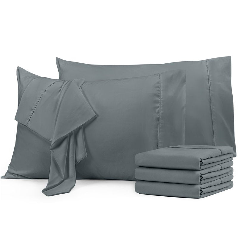 Utopia Bedding King Pillow Cases - 6 Pack - Envelope Closure - Soft Brushed Microfiber Fabric - Shrinkage and Fade Resistant Pillow Covers King Size 20 X 40 Inches (King, Grey)