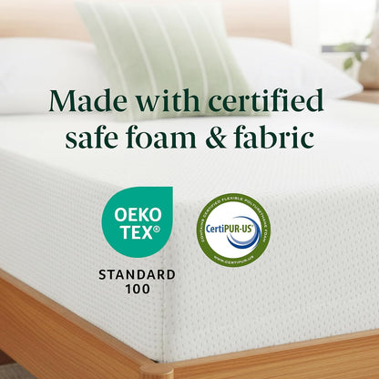 Zinus 8 Inch Twin Green Tea Memory Foam Mattress - Medium Firm, Fiberglass Free, Zoned Pressure Relief