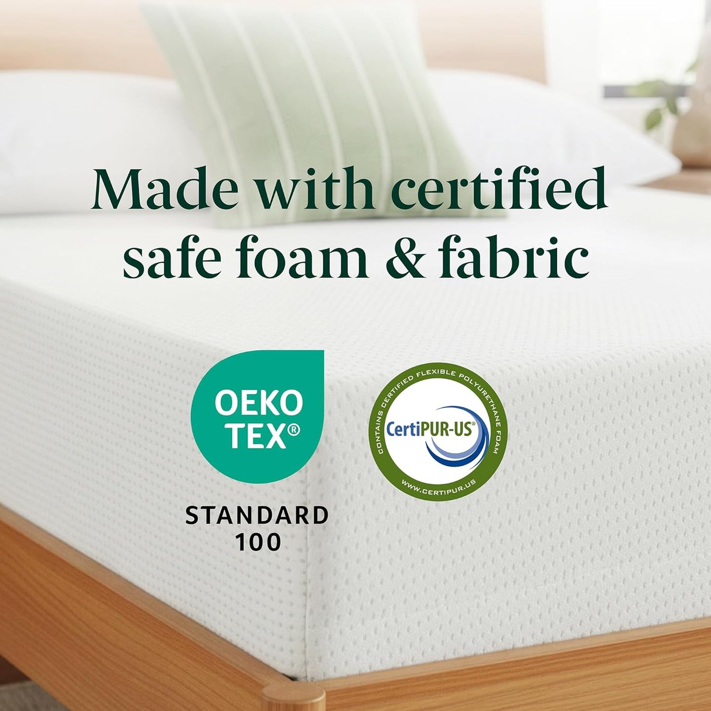 Zinus 8 Inch Full Green Tea Memory Foam Mattress - Medium Firm, Zoned Pressure Relief, Fiberglass Free