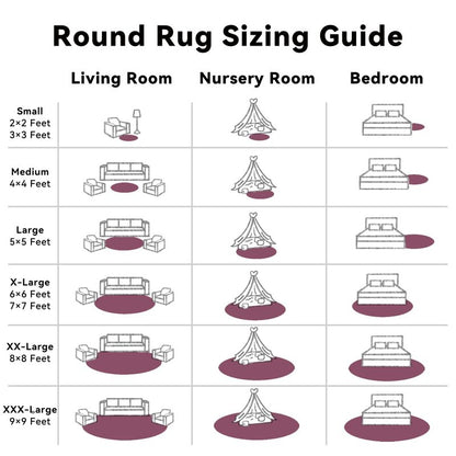 OLANLY Burgundy Round Rugs for Bedroom - Machine Washable, 8 ft Circle Area Rugs for Living Room, Soft and Fluffy Shaggy Carpet for Teen Girls and Boys, Nursery Rooms, Dorms, Home Decor Aesthetic
