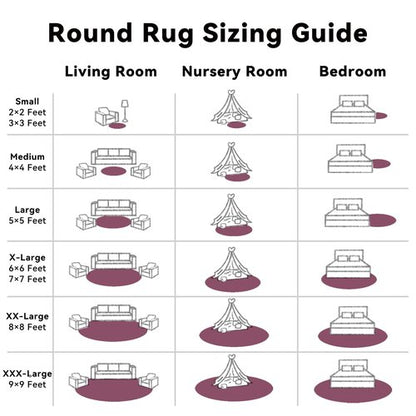 OLANLY Burgundy Round Rugs for Bedroom - Machine Washable, 9 ft Circle Area Rugs for Living Room, Soft and Fluffy Shaggy Carpet for Teen Girls and Boys, Nursery Rooms, Dorms, Home Decor Aesthetic