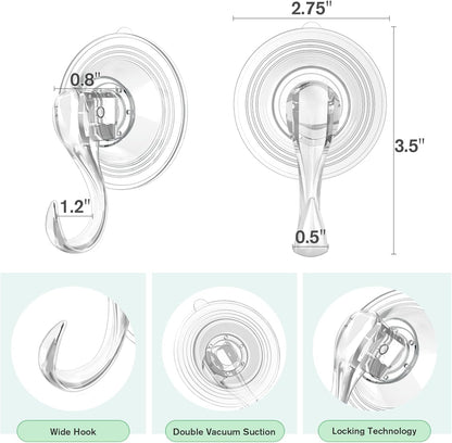 VIS'V Suction Cup Hooks Bundle - Large & Small Sizes for Strong, Versatile Holding Power