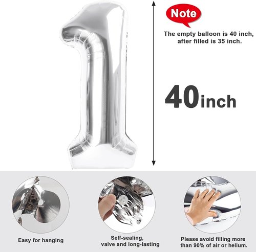 Big Foil 23rd Birthday Balloons - 40 Inch Silver Number Balloon for Women | Perfect for Graduation & Celebrations