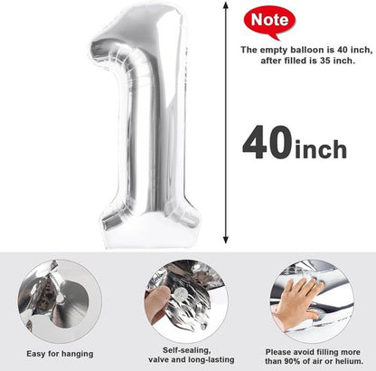 Big Foil 23rd Birthday Balloons - 40 Inch Silver Number Balloon for Women | Perfect for Graduation & Celebrations