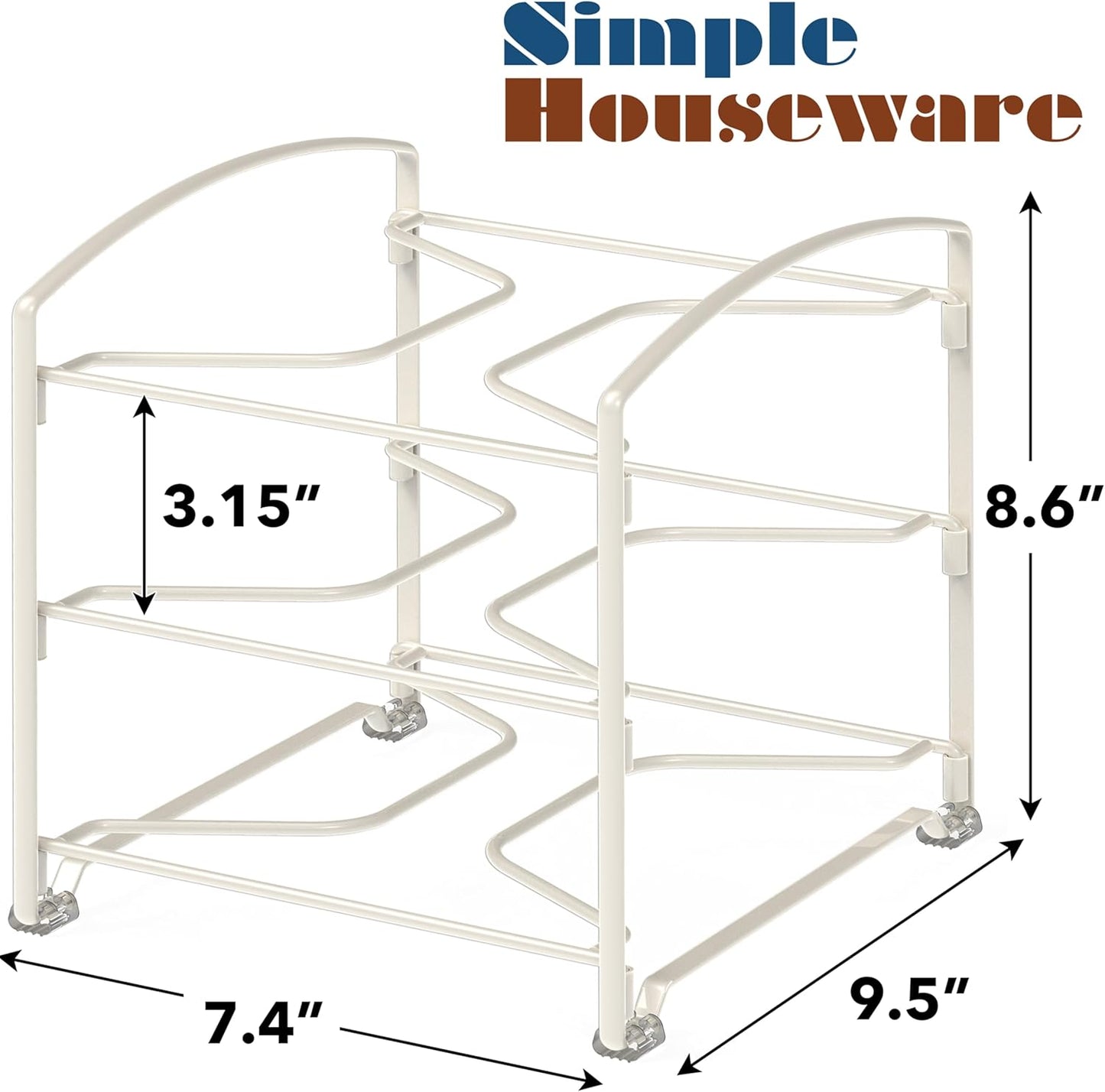 Simple Houseware Kitchen Wrap Organizer Rack - Space-Saving Design | Sleek White Finish